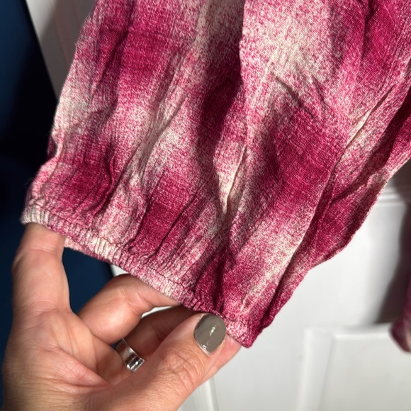 Anthropologie Mauve Red Plaid Billowy Cottagecore Blouse Top W-989 Size Large - Picture 7 of 9